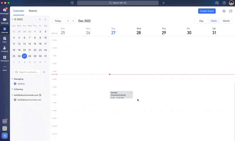 Chỉnh sửa sự kiện tạo trên Google trong Lark Calendar